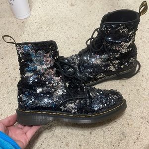 Flip sequin doc marten boots
